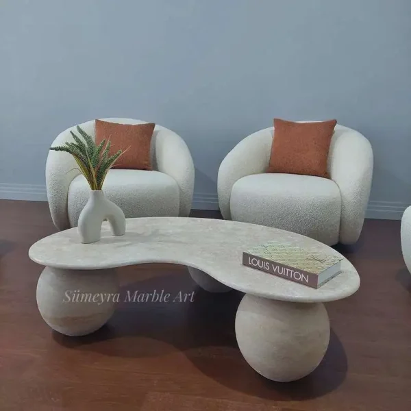 Sümeyra Marble Art Kayra Orta Sehpa