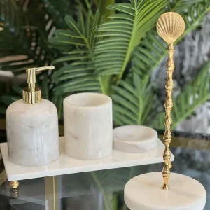 Sümeyra Marble Art Beyaz Asude Set