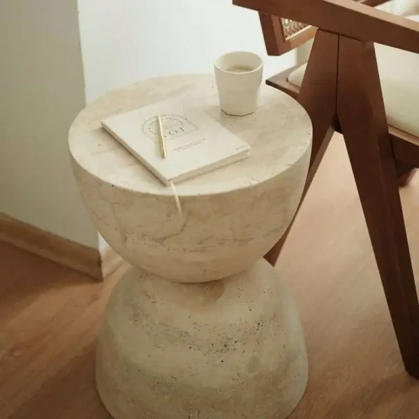 Sümeyra Marble Art Kum Saati Sehpa