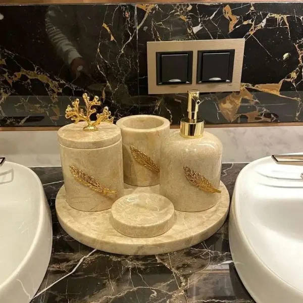 Sümeyra Marble Art Perla Banyo Seti