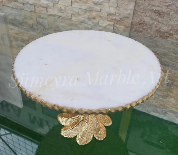 Sümeyra Marble ART Royal Mermer Sunum Tepsisi 28Cm