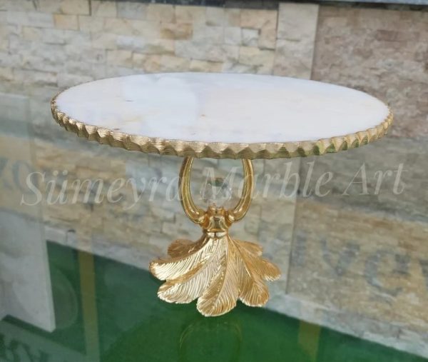 Sümeyra Marble ART Royal Mermer Sunum Tepsisi 28Cm