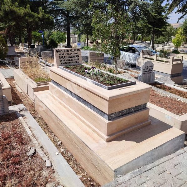 Traverten 5 cm'lik Mezar Çeşitleri SMR 1000-1 - Görsel 3