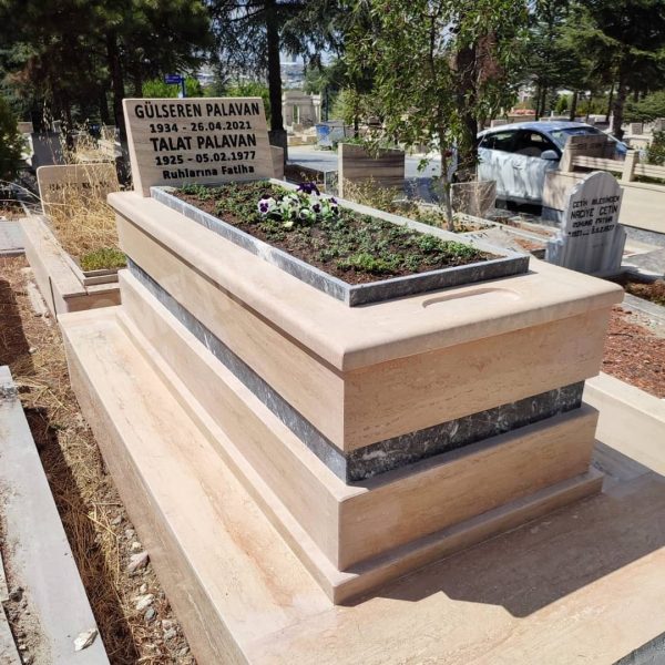 Traverten 5 cm'lik Mezar Çeşitleri SMR 1000-1 - Görsel 4